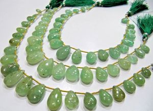 Perles d'émeraude naturelle non traitée, forme poire, lisses, briolette, 6x9mm à 12x18mm, perles graduées, véritable collier colombien, 9 pouces de long - Product Image 3