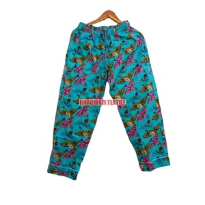 เซ็ตชุดนอนพิมพ์ลายดอกไม้กันความร้อนของผู้หญิงชุดนอนผ้าฝ้ายอินเดียทำด้วยมือชุดใส่กลางคืนสำหรับผู้หญิงมาใหม่ - Product Image 4