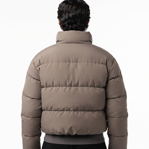 Men's Custom Winter <b>Crop</b> <b>Puffer</b> <b>Jacket</b> Thick Padded Quilted Stand Collar Zipper Streetwear Warm Casual Outerwear - Product Image 6