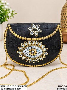 Craftstages International Handcrafted Metal Mosaic Chains Fashion Purse Clutch Ladies Multi-Color <b>Box</b> Flap Evening <b>Wedding</b> - Product Image 4