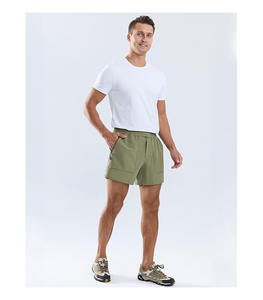 กางเกงขาสั้นลำลองผู้ชายทรงคลาสสิค ผ้าเทอร์รี่ 100% คอตตอน ปักลาย ขอบเอวยางยืดสูง กันยับ มีกระเป๋าหลายช่อง ใส่ได้ทุกวัน - Product Image 3