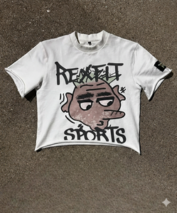 Camisetas Cortas de Felpa Francesa de Alto Gramaje, MOQ Bajo, Estilo Urbano, Logotipo Personalizado, Serigrafía, Hombros Caídos, Lavado Ácido - Product Image 1