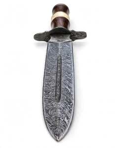 Cuchillo utilitario de hoja fija de acero de Damasco hecho a mano con mango segmentado de palisandro y hueso, calidad DIY, OEM disponible - Product Image 6