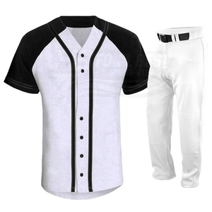 Men's Baseball Jersey Short Sleeve V-Neck Button Front Solid Color Polyester Regular Fit Adult Sports Apparel - Product Image 2