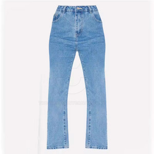 Pantalones Vaqueros Casuales de Moda para Mujer, Transpirables, de Cintura Alta, Material Elástico Suave, Suministro de Fábrica, Servicio de Logotipo Personalizado - Product Image 4