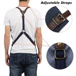 Delantal de Trabajo de Lona Encerada Gruesa y Duradera con Cremallera, Ajustable con Tirantes Cruzados, para Chef, Barbacoa, Barbero, Carpintero, Equipo de Taller LCA-0045 - Product Image 6