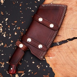Couteau de Chef Hachoir à Viande Robuste en Acier Damas à Motif Goutte de Pluie, Manche en Résine Exotique, OEM ODM Disponibles - Product Image 4