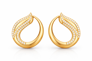 Pendientes de Aro de Plata de Ley 925 Chapados en Oro de 25 mm, Joyería Nupcial con Circonita Cúbica - Product Image 2