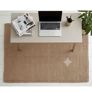 Alfombra Tejida a Mano de Yute Natural, Alfombra de Lana Beige Natural con Tejido Tipo Palomitas de Maíz, Alfombra Moderna para Sala de Estar, Tamaño Personalizado OEM - Product Image 6