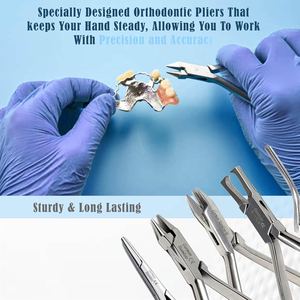 Juego de 5 Pinzas Manuales de Acero Inoxidable para Ortodoncia, Instrumento Dental, Removedor de Brackets, Pinza de Colocación de Ligaduras Elásticas Tipo Pico de Pájaro 3 - Product Image 3