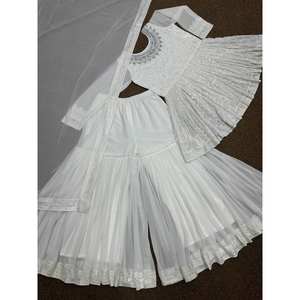 ชุดใส่ทำงานปักลายชุดบนสุดล่างและชุด Dupatta สำหรับงานปาร์ตี้ขนาด XL - Product Image 1