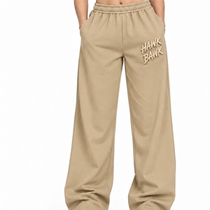 Custom <b>Women</b> <b>Summer</b> Track <b>Pants</b> Casual Wide Leg Loose Fit Eco-Friendly Drawstring Waist Embroidered Logo Adjustable Waist Side - Product Image 1