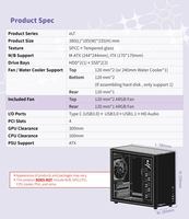 Boîtier PC AITC KINGSMAN GAMING MicroATX ITX en verre trempé, tour moyenne, avec 3 ventilateurs ARGB, support GPU 300 mm, en stock