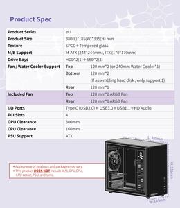 AITC KINGSMAN <b>M</b>-ATX ITX Tempered Glass Mid Tower PC Case Stock Product with 3 ARGB Fans - Product Image 4