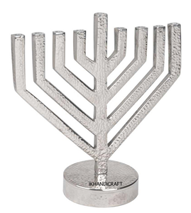 Candelabro de menorah de 9 brazos Brillante De plata sólida personalizado precio bajo tendencia nuevo diseño hecho a mano mejor Metal sin llama - Product Image 3