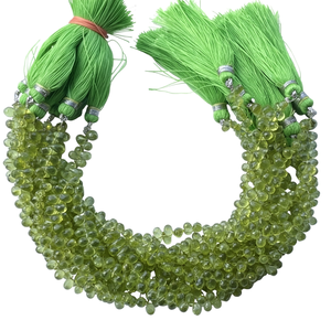Collar de Moda para Mujer con Peridoto Verde Natural de Jaipuri Gems, Cuentas Facetadas en Forma de Gota de Agua de 4mm, 6mm y 8mm - Product Image 2