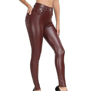 Pantalon en cuir véritable pour femme, style motard, coupe classique, respirant, pour l'hiver, tenue de club, design sexy - Product Image 1