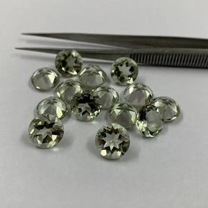 พลอยอเมทิสต์สีเขียวธรรมชาติขนาด4มม. เพชรพลอยหลวมเจียระไนแบบเจียระไนสวยงามสำหรับเครื่องประดับแฟชั่น - Product Image 1