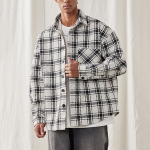 Wholesale Winter Streetwear <b>Flannel</b> Shirt <b>Jacket</b> Hooded Long Sleeve Plaid Polyester Lined Breathable Windproof Eco-Friendly - Product Image 2