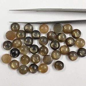Prix de gros Cabochon naturel brillant doré de 9mm de forme ronde pierre précieuse semi-précieuse en vrac de l'Inde Fabricant - Product Image 4
