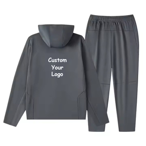 Ensemble de survêtement personnalisé OEM à capuche zippé, pantalon de jogging en molleton technique, ensemble deux pièces de sport, vente en gros, logo personnalisé, survêtement de jogging pour homme - Product Image 4