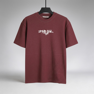 Camiseta Casual Color Granate Oscuro para Hombre, para Verano, 200 GSM, 70% Algodón, 30% Poliéster CVC, Secado Rápido, Manga Corta, al por Mayor - Product Image 1