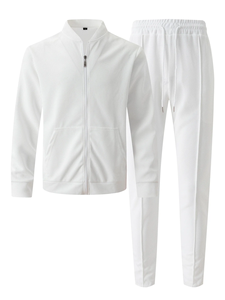 Conjunto de Blazer Casual Unisex Otoño Invierno, Nuevo Conjunto Deportivo con Capucha Estilo Waffle, Bolsillos en el Cuello, Cordón Ajustable, Pantalones de Manga Larga - Product Image 6