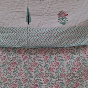 Organic Solid Reversible <b>Quilt</b> Blanket 100% Cotton Eco-Friendly Luxury Oversized Winter <b>Bedding</b> Coverlet Rajasthan Channi - Product Image 2