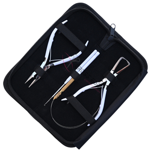Nuevo kit de herramientas para extensiones de cabello con mini alicates blancos para extensiones de cabello, herramienta de instalación de microenlaces, gancho de alambre para extensión. - Product Image 1