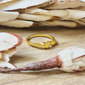 Unique Design Love Heart Shape <b>Ring</b> <b>Dainty</b> Brass <b>Ring</b> For Women 18k Gold Plated Double Heart Love Band Wholesale Minimalist <b>Ring</b> - Product Image 3