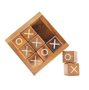 Juego de mesa Tic Tac Toe de madera con acabado en latón, un producto único para el juego XOXO, ideal para la familia, amigos, tiempo libre, juego de escritorio, fiestas. - Product Image 5