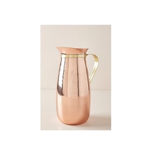Carafe à eau en cuivre avec poignée, finition martelée, design vintage pour la salle à manger - Product Image 2