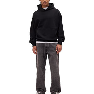 Jeans en denim vintage amples et larges pour hommes, avec logo personnalisé, style streetwear hip hop, pantalon baggy. - Product Image 3