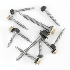 PDC Model 12 Flat Head Self Drilling <b>Screw</b> Bonded EPDM Washer Carbon Steel Class 4.8/6.8 Chrome Plated Zinc/<b>Galvanized</b> Coating - Product Image 6