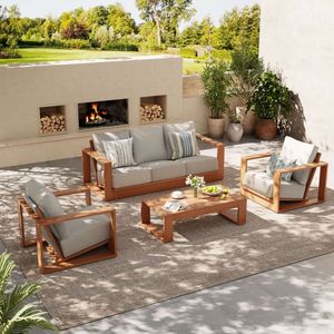 Juego de muebles de patio, sofá de madera de teca para exteriores, hecho en Indonesia - Product Image 1
