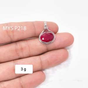 อัญมณีทับทิม925จี้เงินสเตอร์ลิงขายส่งราคาจี้เงินและเครื่องประดับ - Product Image 1