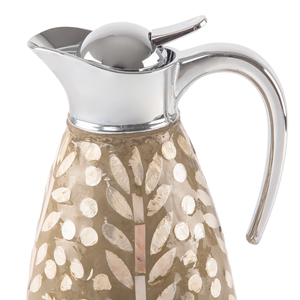 Thermos de luxe en nacre, cadeau Mubarak, pièce d'art beige à pois, serveur de boissons isotherme, vaisselle de luxe en gros - Product Image 2