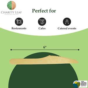 Couverts jetables en bois de bouleau, lot de 100 couteaux - Product Image 3