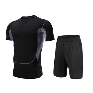 Vêtements de sport pour hommes, entraînement, gym, course à pied, shorts et t-shirt, ensembles deux pièces, matériaux respirants et anti-transpiration - Product Image 6