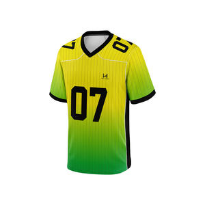 Maillots de football américain personnalisés de haute qualité, respirants, à manches courtes, unisexes, 100% polyester, tissu en maille respirant et absorbant l'humidité - Product Image 2