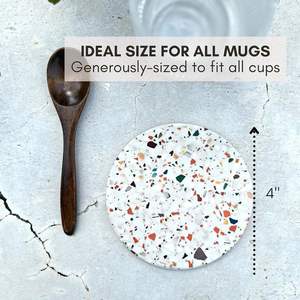 Sous-verres absorbants avec support pour boissons, sous-verres en bois naturel et en pierre pour table basse, absorbants pour les boissons - Product Image 4