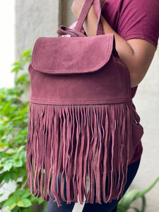 กระเป๋าเป้สะพายหลังหนังนิ่มแฮนด์เมดจริงนักเรียนวิทยาลัยมีสไตล์ - Product Image 5