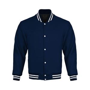 Custom Men's <b>Red</b> <b>Wool</b> Varsity Jacket with Stand Collar & Front Logo Waterproof Windproof Breathable Wholesale OEM Service - Product Image 3