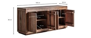 Modern Luxury Nordic Solid Wood <b>Sideboard</b> with Fluted Tambour Doors Brass Legs Durable Farmhouse Dining <b>Storage</b> Cabinet 5 Ft+ - Product Image 6