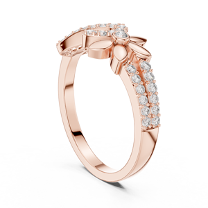 <b>INFINITY</b> FLORAL LAB-GROWN CUT DIAMOND WOMEN'S RING SET 18KT <b>ROSE</b> GOLD RHODIUM PLATED CERTIFIED ENGAGEMENT WEDDING DAILY USE - Product Image 4