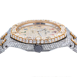 Reloj de Cuarzo de Acero Inoxidable con Moissanita Iced Out y Diamantes VVS, Diseño Hip Hop de Lujo, Correa de 20mm y Esfera de Cristal - Product Image 3