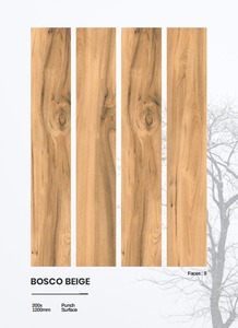 กระเบื้องพอร์ซเลนลายไม้สีเบจ Bosco ขนาด 200x1200 มม. ผิวสัมผัสแบบด้านกันลื่น เหมาะสำหรับปูพื้นห้องนั่งเล่นและพื้นที่กลางแจ้ง - Product Image 1
