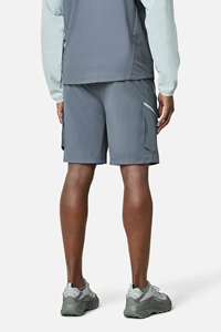 <b>Men</b> Hooded Color Blocking Track <b>Jacket</b> Set Quick Dry Knitted Sporty <b>Summer</b> Wear Gray and Light Blue - Product Image 4