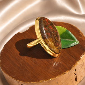 Moroccan Seam Agate <b>Ring</b> 925 Sterling Silver Rose Gold Yellow Gold Plated <b>Statement</b> Handmade Gemstone Jewelry Large Stone <b>Ring</b> - Product Image 4