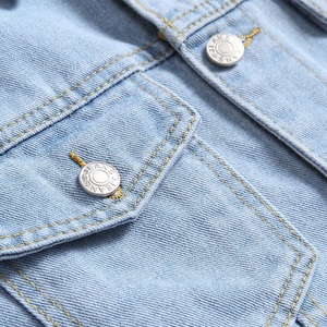 2025 Wholesale New Fashion Design High Quality <b>Men</b> <b>Denim</b> <b>Jacket</b> Stand Collar Front Logo Custom Made <b>Denim</b> <b>Jackets</b> - Product Image 6